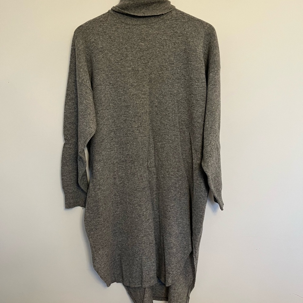Vintage Jump Eve Roth lambswool Gray Turtleneck Sweater dress size large - Picture 2 of 9